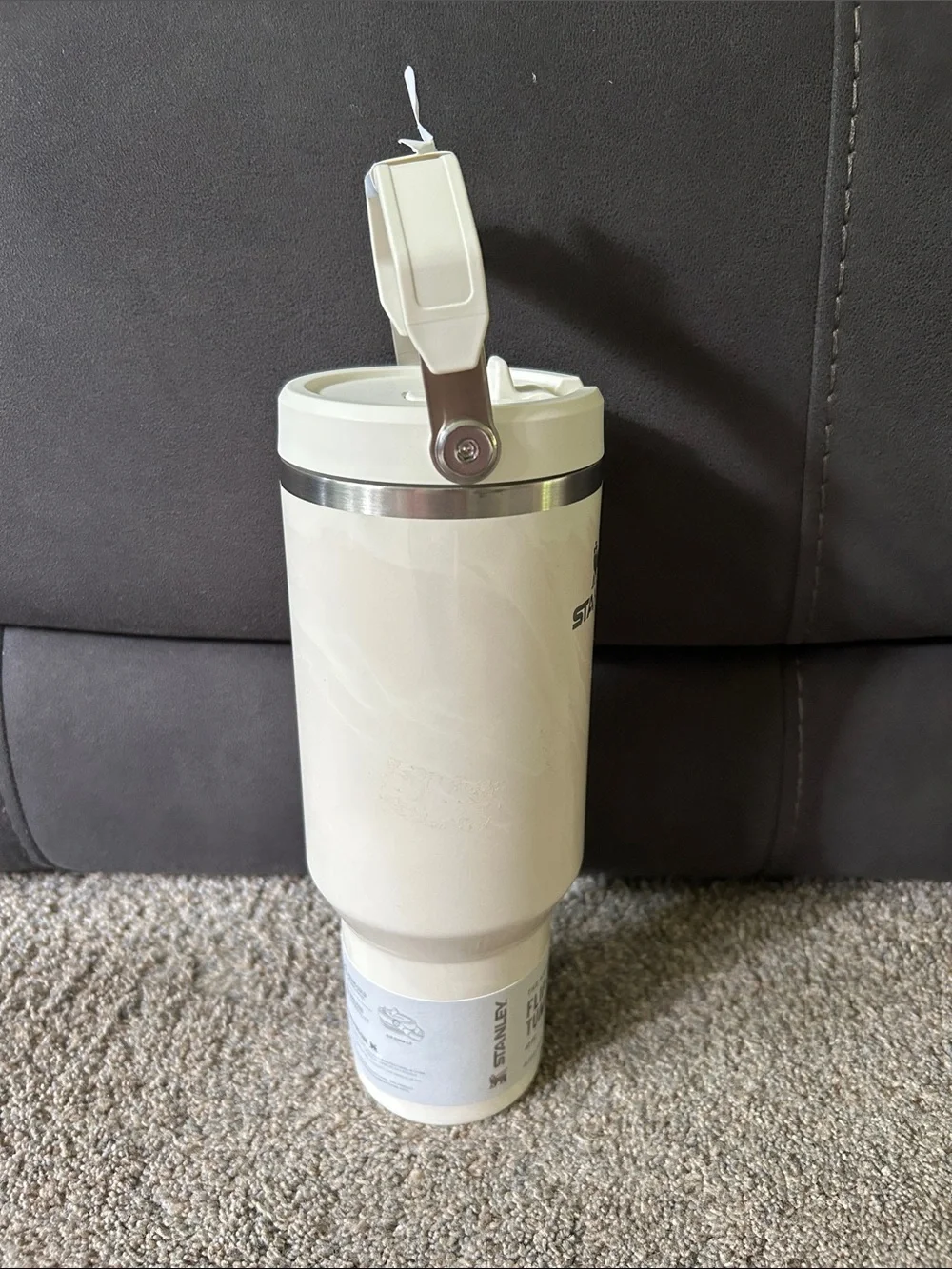 40 oz Stanley Ivory Marble Flip-Straw Tumbler with Handle - Picture 5 of 6